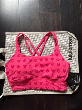 LULULEMON ENERGY LONGLINE BRA *DISNEY  in DISNEY CLASSIC PINK SZ 8 NWT